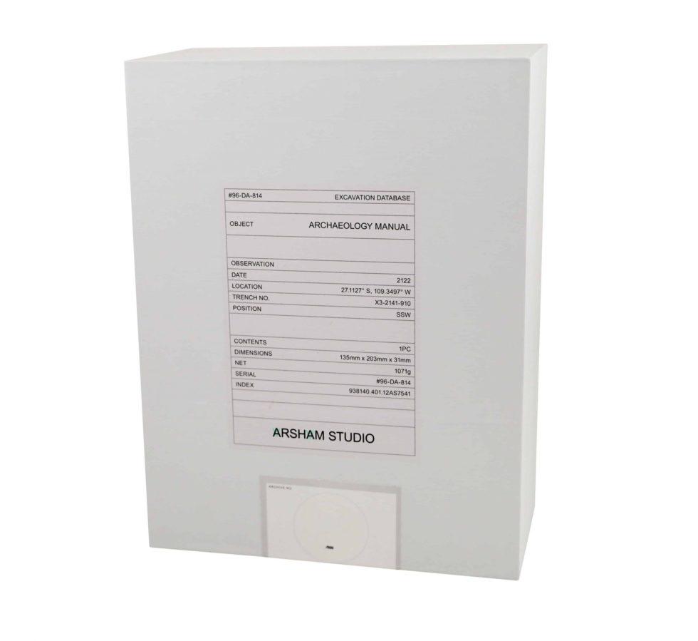 Daniel Arsham Fictional Nonfiction Archaeology: Artist: Daniel Arsham Title: Fictional Nonfiction Archaeology Eroded Printed Book Form Medium: Plaster, crushed glass Approximate Dimensions: 8in x 5in x 0.5in Edition: 2019. Limited edition of 5