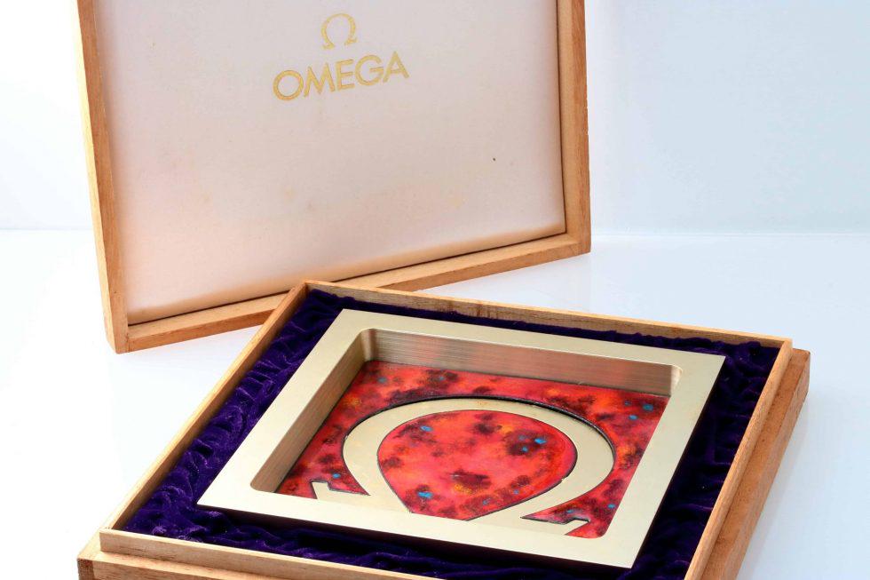 Vintage Omega Red Ceramic Ashtray Rare (1 of 3)