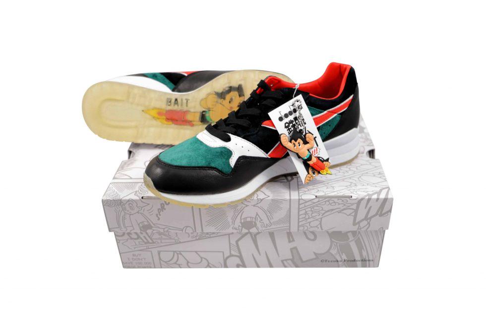 Diadora Intrepid x Astro Boy x Bait Sneakers Size 10: Artist: Diadora Intrepid Title: Astro Boy Collaboration: Bait Size: 10 US Edition: 2017 Provenance: Private collection Condition Report: New. Never been worn. Comes with t