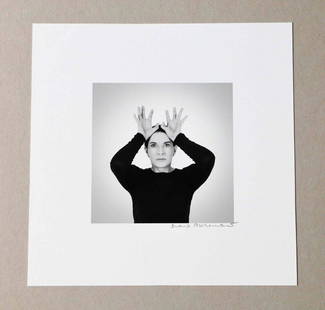 Marina Abramovic Hands as Energy Receivers Pigment: Artist: Marina Abramovic Title: Hands as Energy Receivers Description: Black and white pigment print. Unframed. Approximate Dimensions (L x H): 13in x 13in Paper, 7in x 7in Image Edition:</