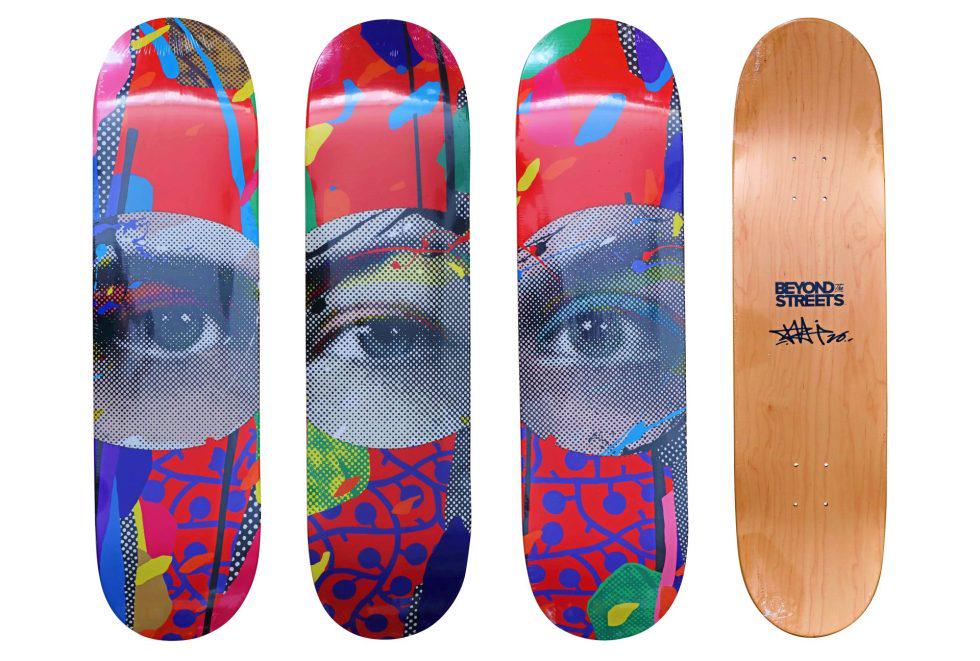 Paul Insect See 1, 2, 3 Skateboards 3 Deck Set: Artist: Paul Insect Title: I See 1, 2, 3. Limited Edition of 101. Medium: Skateboard Collaboration: Beyond the Streets Edition: 2020. Limited edition of 101. Provenance: Private colle