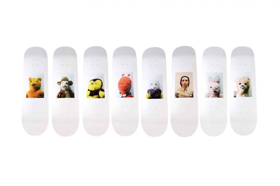 Mike Kelley x Supreme Skateboard Deck Set: Artist: Mike Kelley Title: AhhYouth! Set of 8 Skate Decks. Edition: 2018 Provenance: Private collection Condition Report: Never been displayed. Original sealed shrink wrap. Important Note