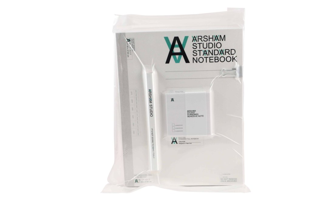 Daniel Arsham Studio Field Observation Kit Limited Edition: Artist: Daniel ArshamTitle: Studio Field Observation Kit. Limited Edition of 500.Medium: Specially-designed notebooks, a carpenter pencil, a binder clip, and an adhesive notepad.Approximate Dimensions