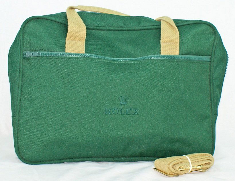 Rolex Briefcase Messenger Shoulder Bag: Rolex briefcase messenger shoulder bag. Dimensions are approximately 17" x 3-1/2" x 12".
