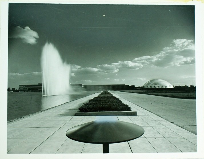 GM (General Motors) Styling and Studio Buildings P: GM Technical Center photo. Revolutionary automobile designer, Harley Earl, and his design team moved from the Argonaut Building to the General Motors Technical Center in 1953. Hand written on the fron