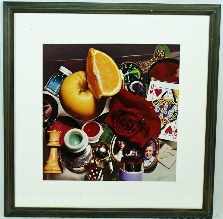 Audrey Flack "Queen" C-Print Photograph: Audrey Flack (b. 1931, American) "Queen" cibachrome print, matted and framed. Frame dimensions approximately 28.5" x 28.5." Biography: Audrey Flack is a pioneer in photorealism and is nationally recog