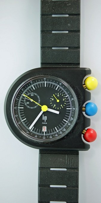 Lip Paris Mach 2000 Chronograph Wrist Watch: Lip Paris Mach 2000 Chronograph wrist watch designed by Roger Tallon. In 1807, the Jewish community of Besançon offered a mechanical watch (montre à gousset) to Napoleon. Sixty years later, Emmanuel