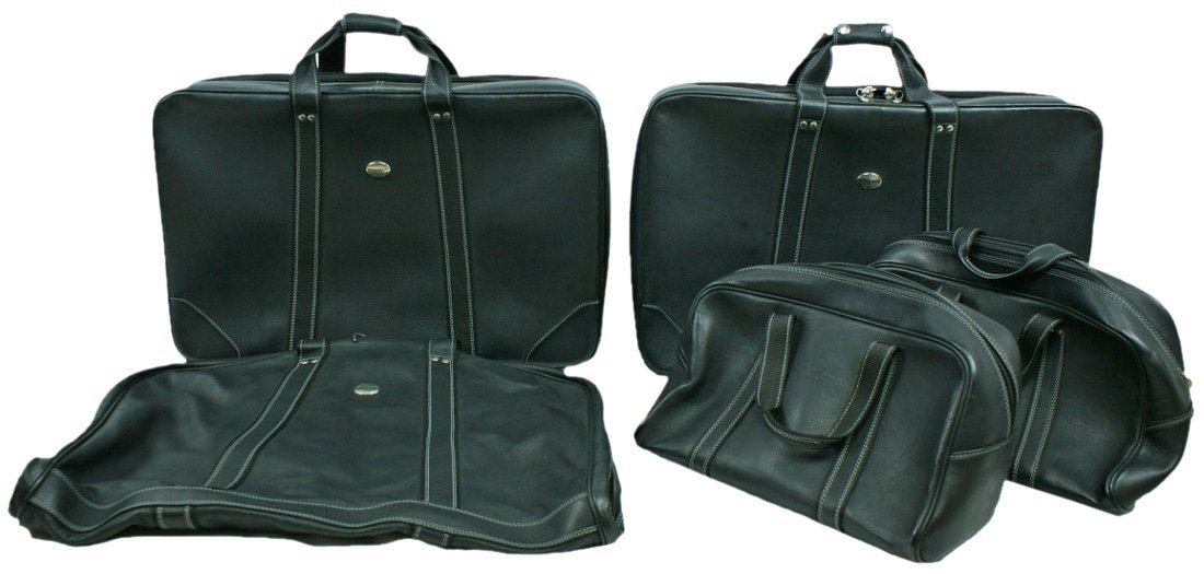 Mercedes Benz Schedoni Leather Suitcase Luggage 6: Schedoni (Italian leather-crafters) six (6) piece set soft sided luggage for Mercedes Benz consists of: 2 suitcases, 2 carry on, 1 garment bag, 1 duffel bag, and drawstring dustcovers. Schedoni also m