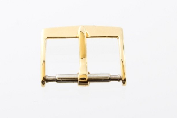 Vintage 18k Yellow Gold Patek Philippe Tang Watch: Vintage 18k Yellow Gold Patek Philippe wristwatch buckle. The buckle is stamped Swiss 0.750 Depose PP.Co and measures approximately 14.25mm