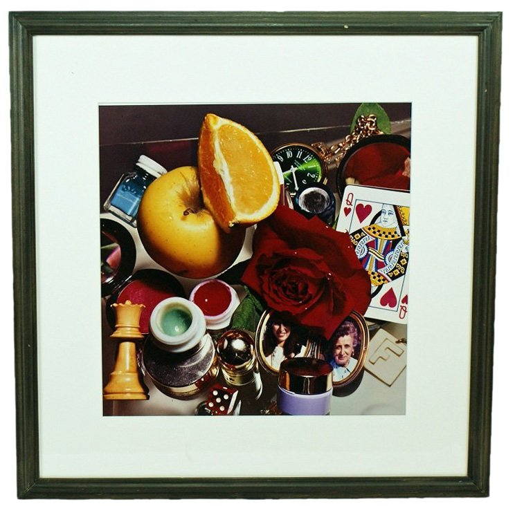 Audrey Flack, B. 1931: Audrey Flack (b. 1931, American) "Queen" cibachrome print, matted and framed. Frame dimensions approximately 28.5" x 28.5." Biography: Audrey Flack is a pioneer in photorealism and is nationally recog
