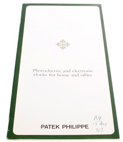 Patek Philippe Photoelectric and Electronic Clocks: Patek Philippe photoelectric and electronic clocks booklet. Includes a large range of photoelectric Patek Philippe clocks. Some hand written prices .