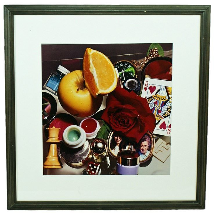 Audrey Flack, B. 1931: Audrey Flack (b. 1931, American) "Queen" cibachrome print, matted and framed. Frame dimensions approximately 28.5" x 28.5."Biography: Audrey Flack is a pioneer in photorealism and is nationally recogn
