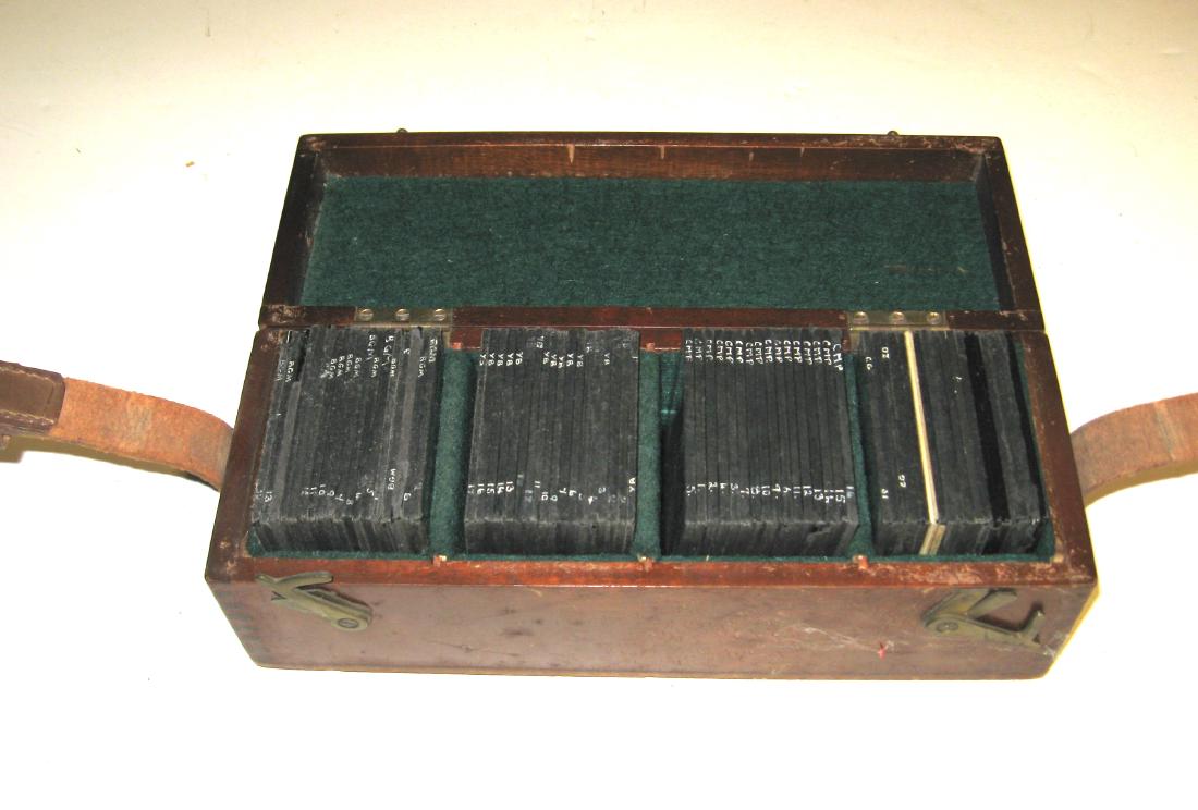 Leather box of Magic Lantern slides, (1 of 7)