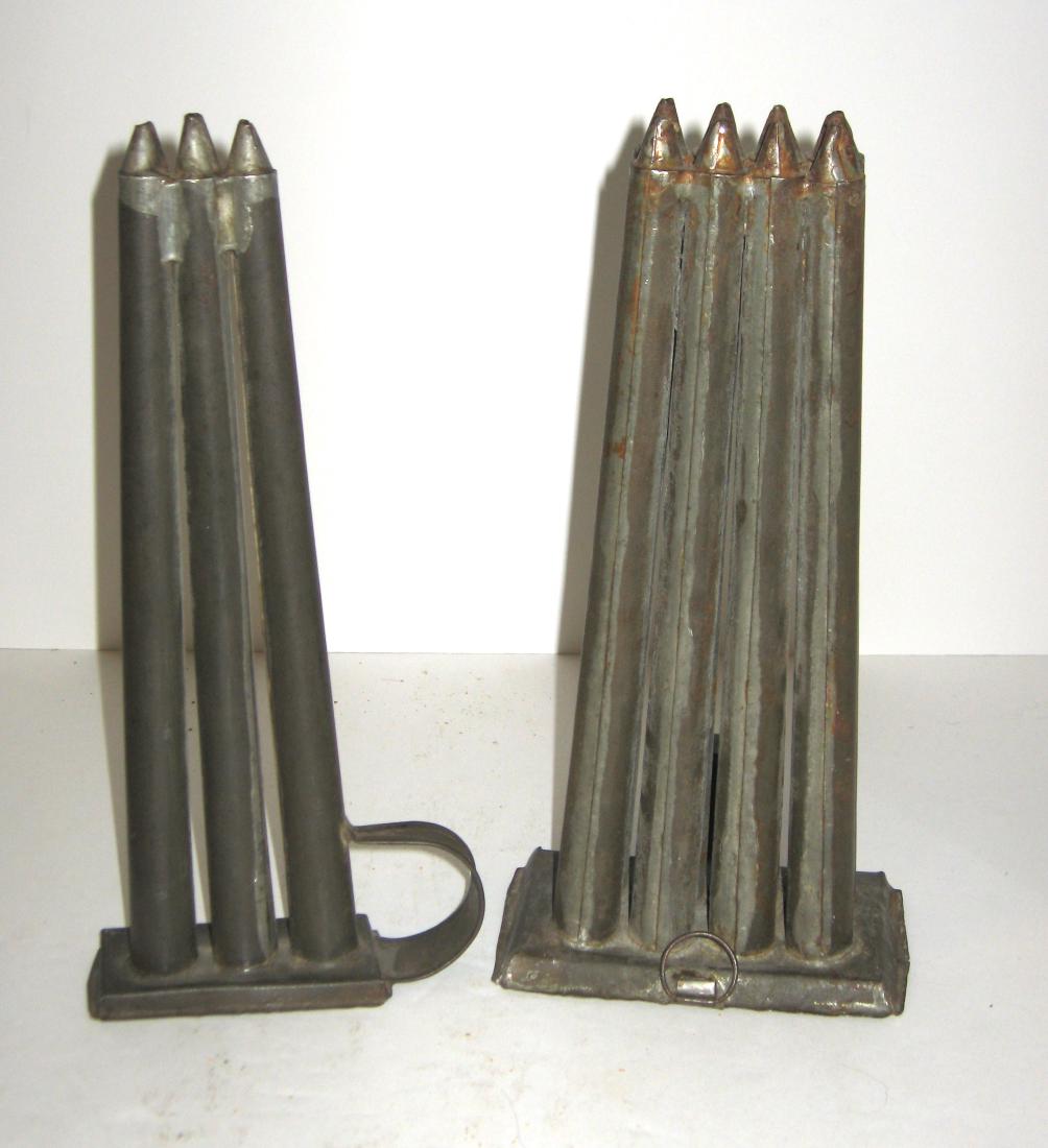 Two pewter candle molds, (1 of 2)