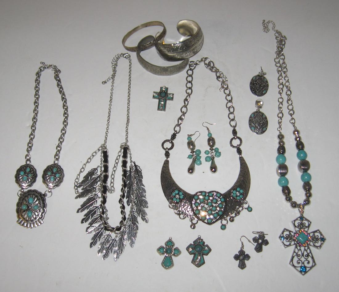 Group of Southwest Indian costume jewelry, (1 of 3)