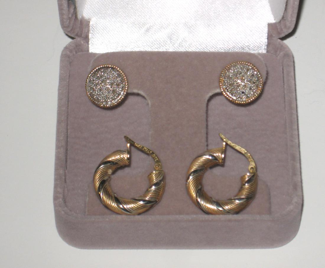 Two pair of gold earrings (1 of 3)