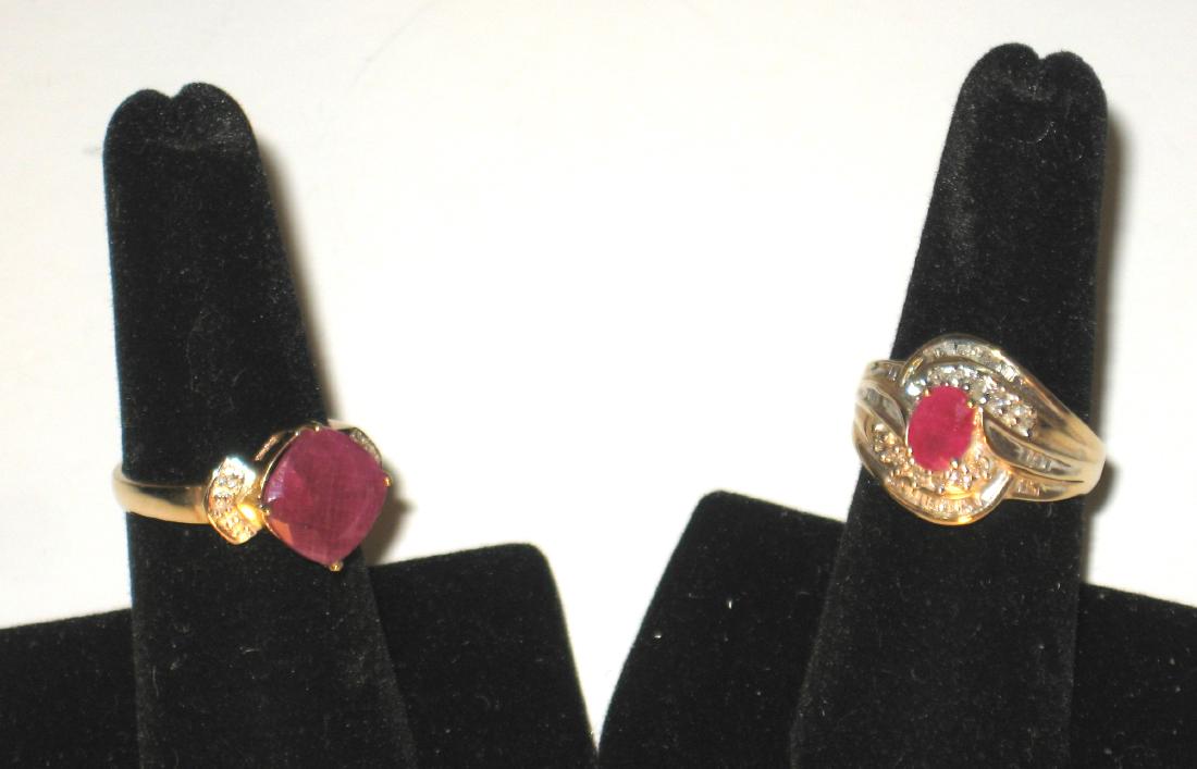 Two 10K gold and ruby rings, (1 of 2)