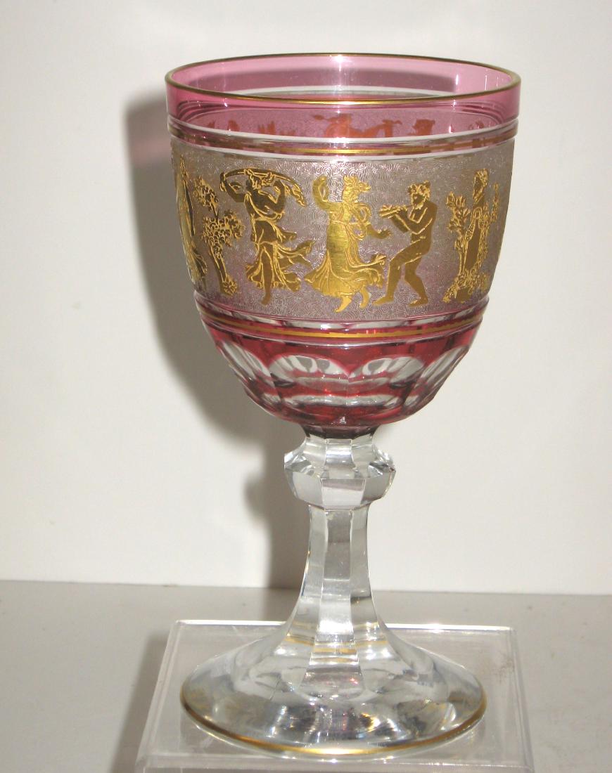 Val St. Lambert glass goblet, (1 of 4)