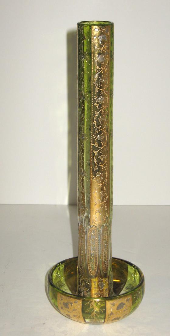 Moser enameled glass bud vase, (1 of 4)
