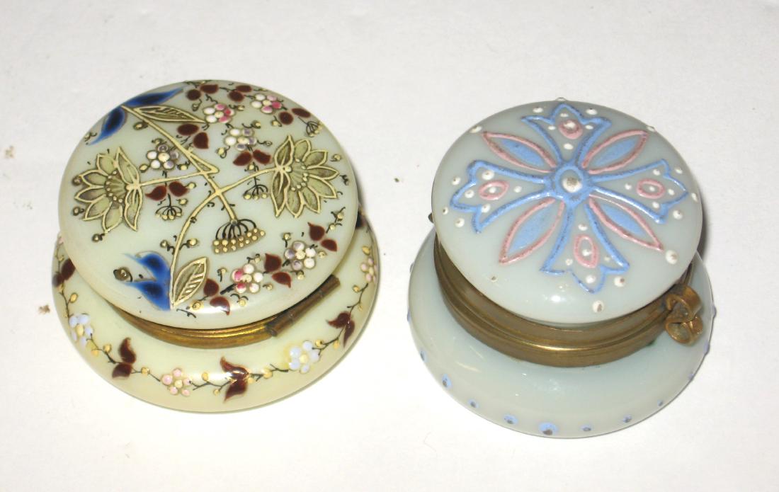Two Moser Opaline glass pill boxes, (1 of 3)