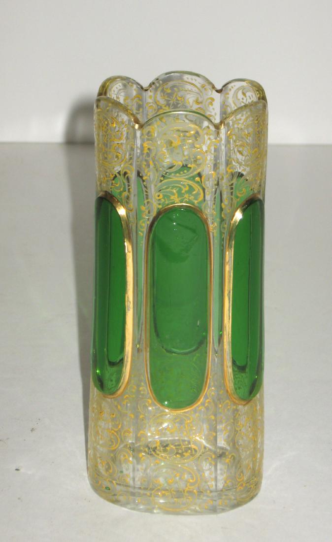 Moser enameled glass vase, (1 of 4)