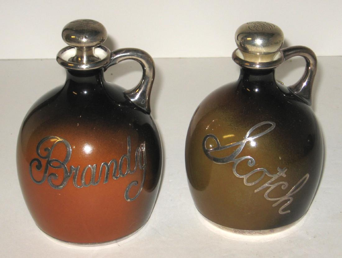 Two Lenox brown porcelain liquor jugs. (1 of 3)