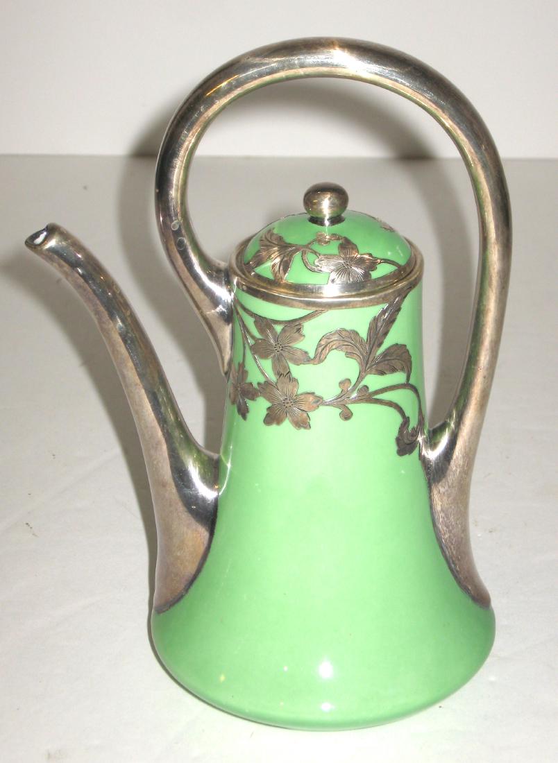 Crown Staffordshire silver overlay tea pot, (1 of 3)