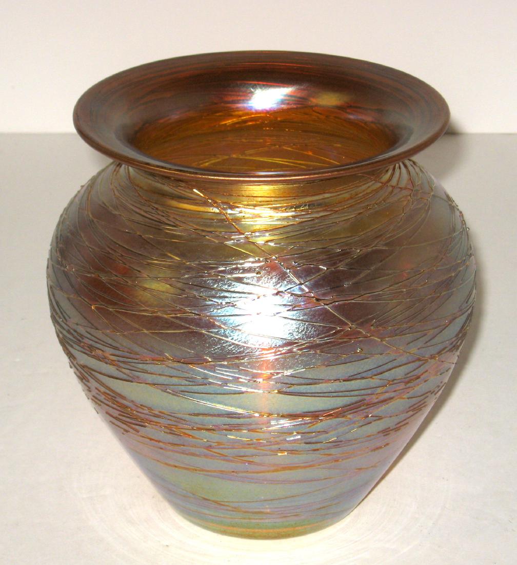 Durand iridescent gold glass vase (1 of 5)