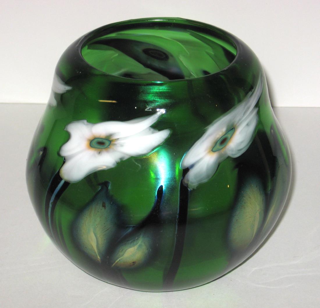 Charles Lotton green Multi Flora glass vase, (1 of 4)