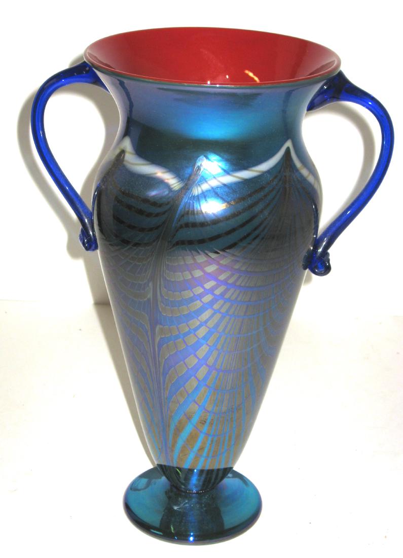 Rick Strini two handle glass vase, (1 of 5)