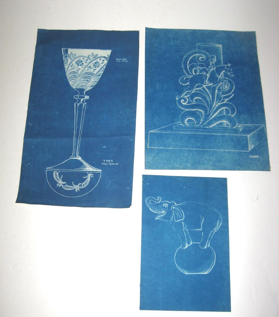 Three factory blue screen drawings, (1 of 5)