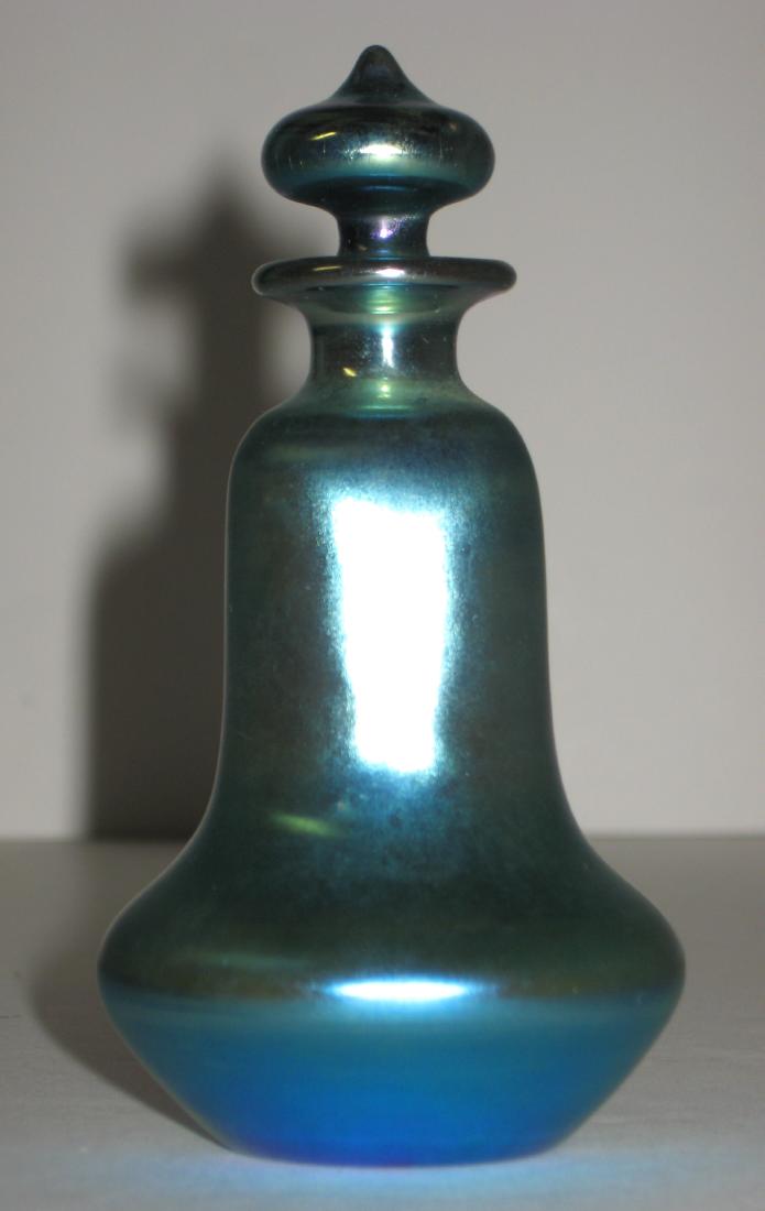 Steuben blue Aurene glass perfume, (1 of 4)