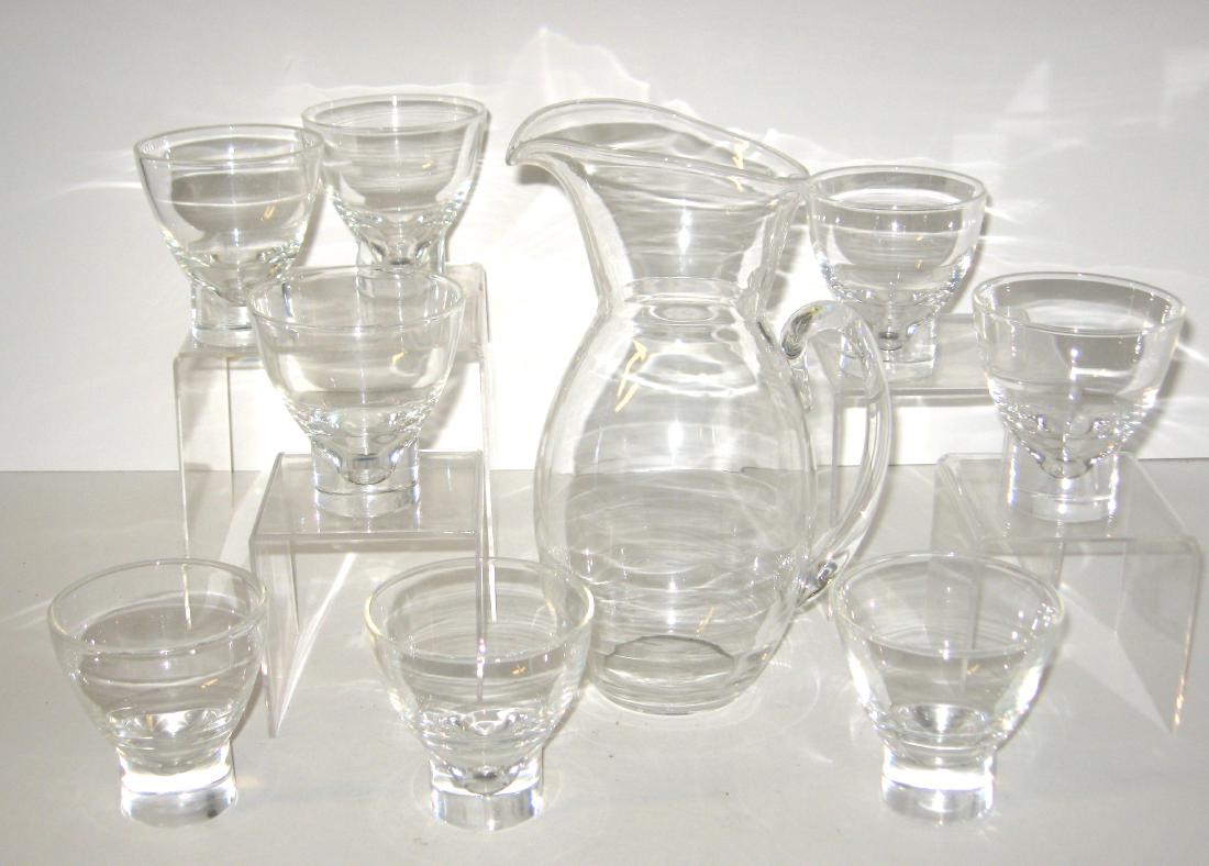 Steuben Pitcher and tumbler glass set, (1 of 6)