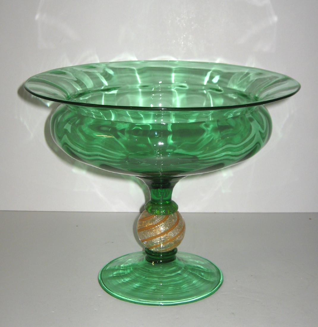 Steuben Pomona/Silverine Rosa glass compote, (1 of 5)
