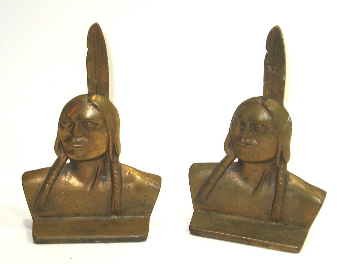 Two bronze American Indian door stops. (1 of 3)