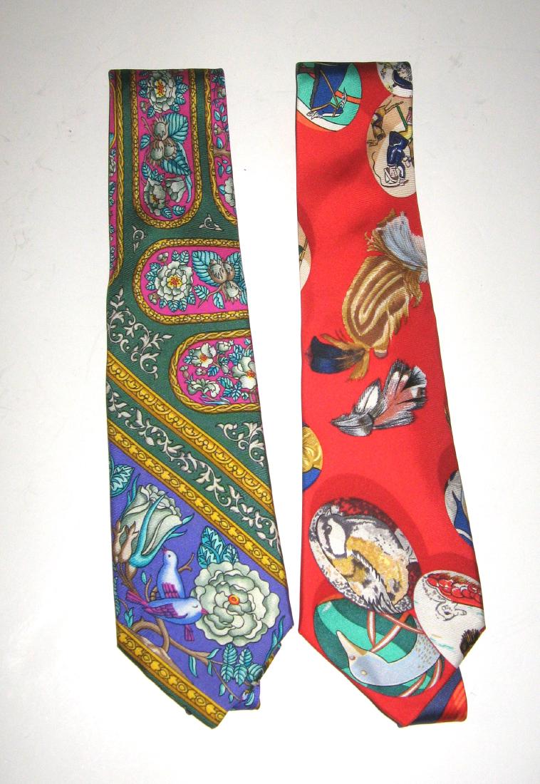 Two Hermes silk ties, (1 of 2)