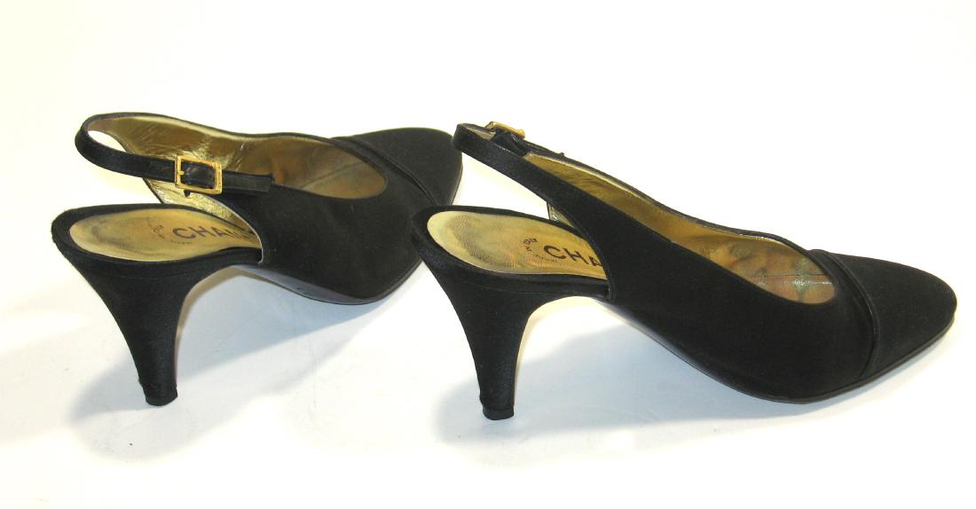 Pair of Chanel brushed leather shoes, (1 of 4)