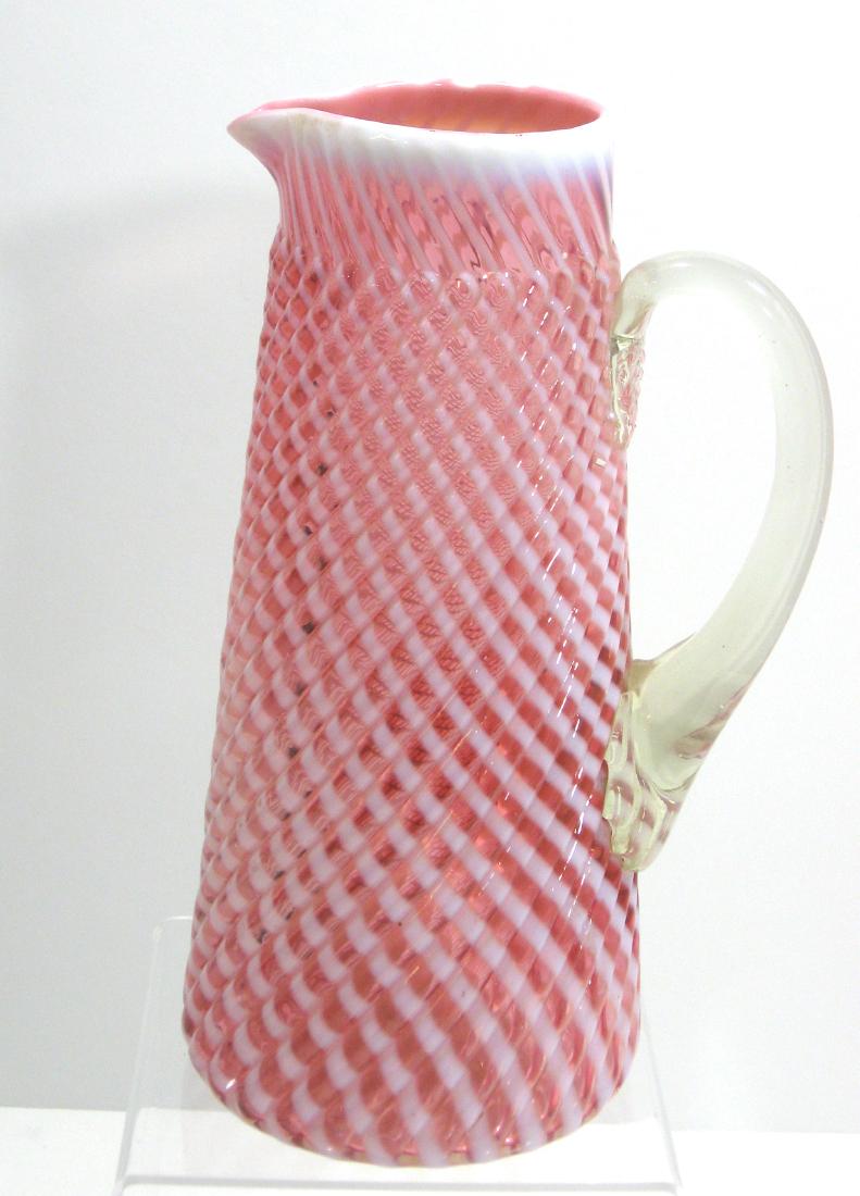 Northwood cranberry opalescent tankard pitcher, (1 of 5)