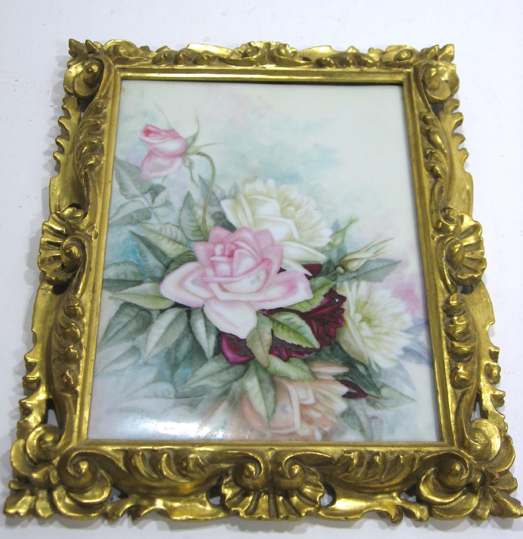 Continental painted porcelain plaque, (1 of 3)