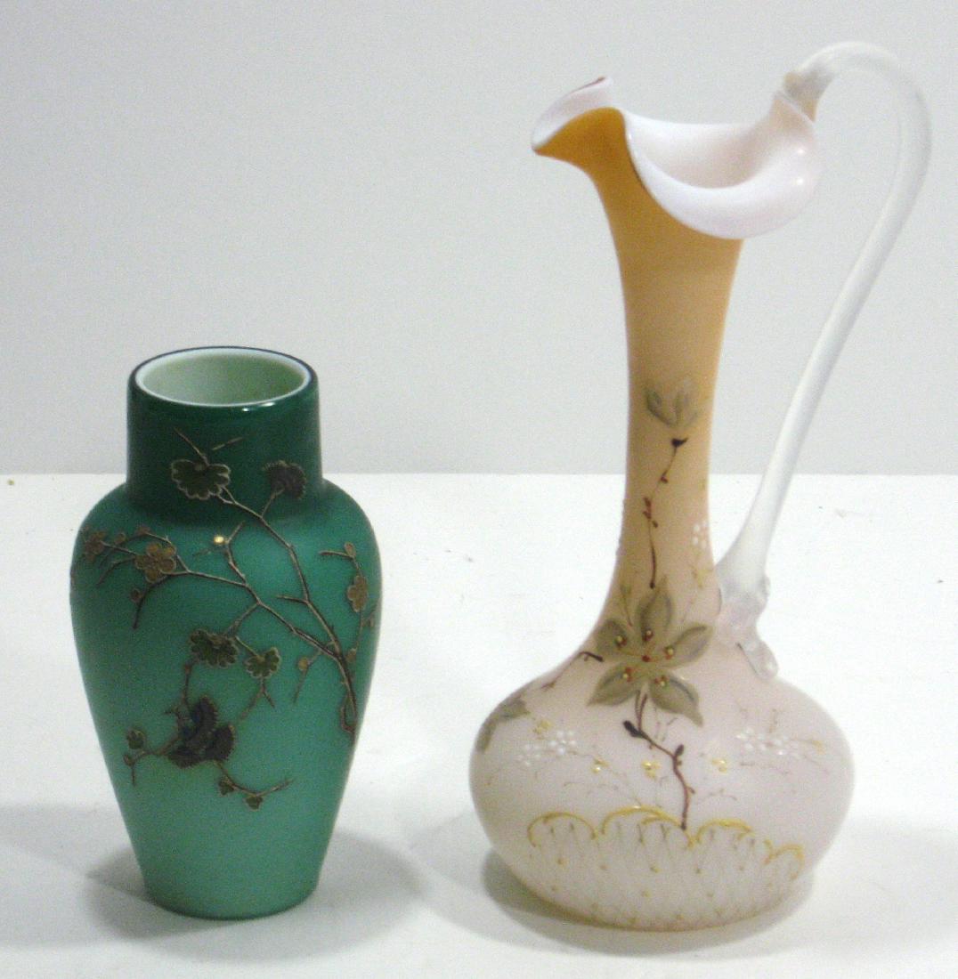 Two Victorian satin glass items, (1 of 5)