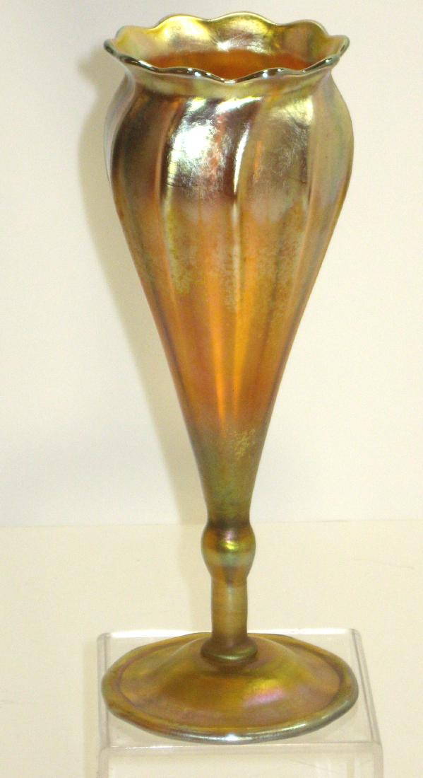 Tiffany gold Favrile flower form vase, (1 of 5)