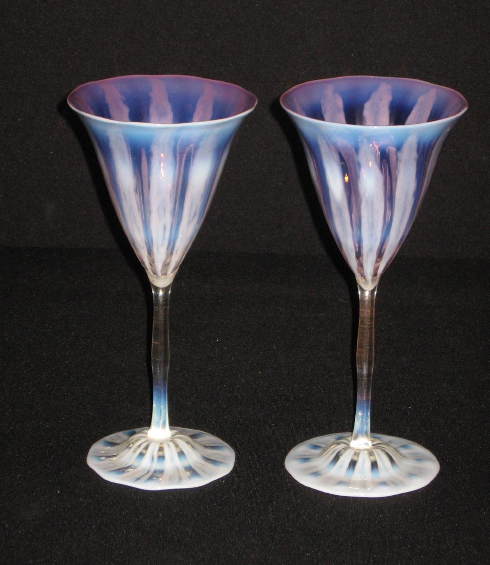 Pair of Tiffany Wisteria paste goblets, (1 of 5)