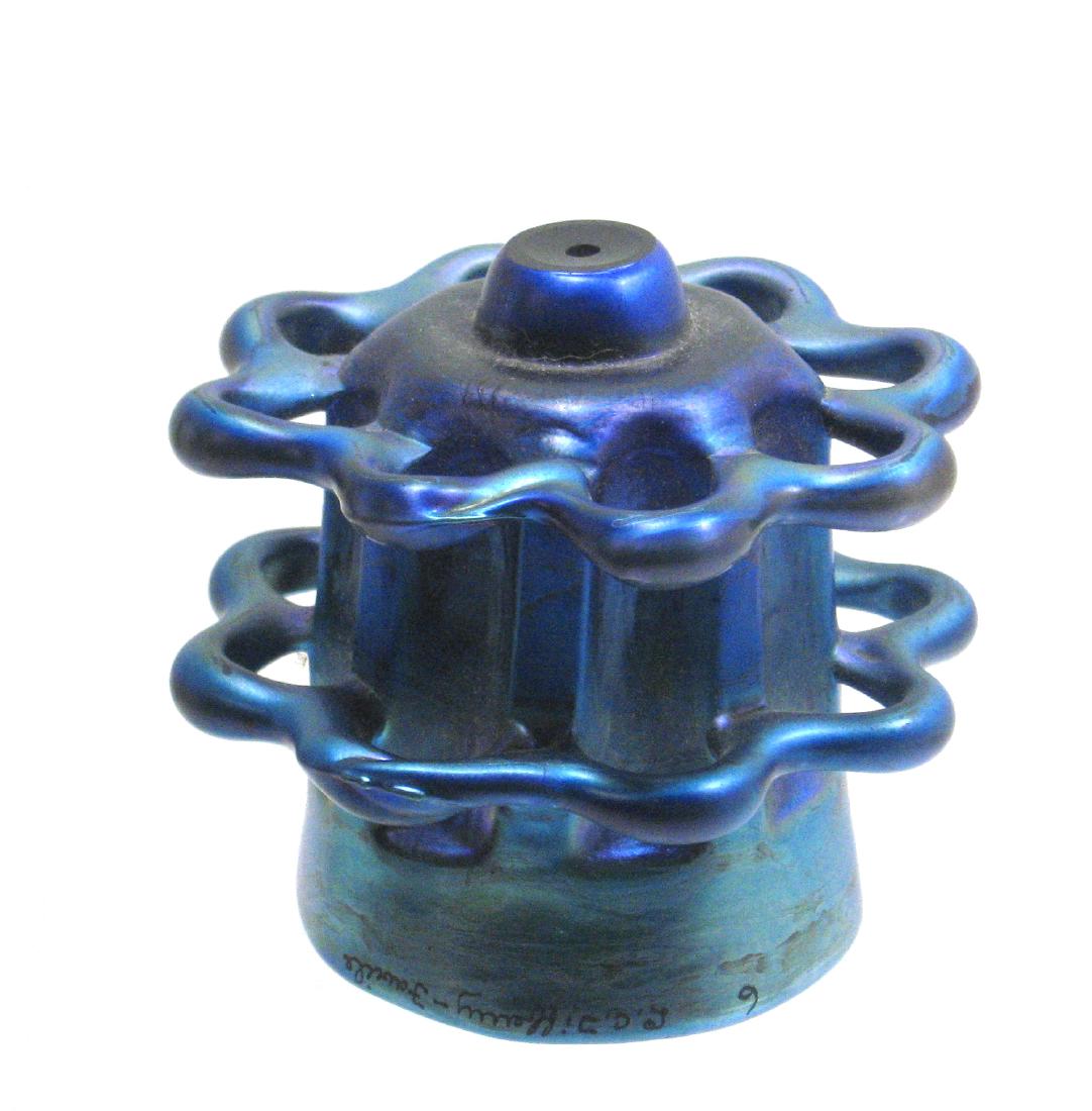 Tiffany blue Favrile flower frog, (1 of 4)