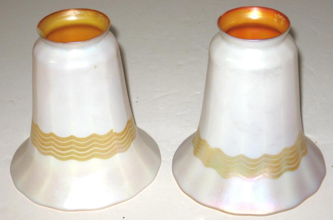 Pair of Lustre Art glass shades, (1 of 5)