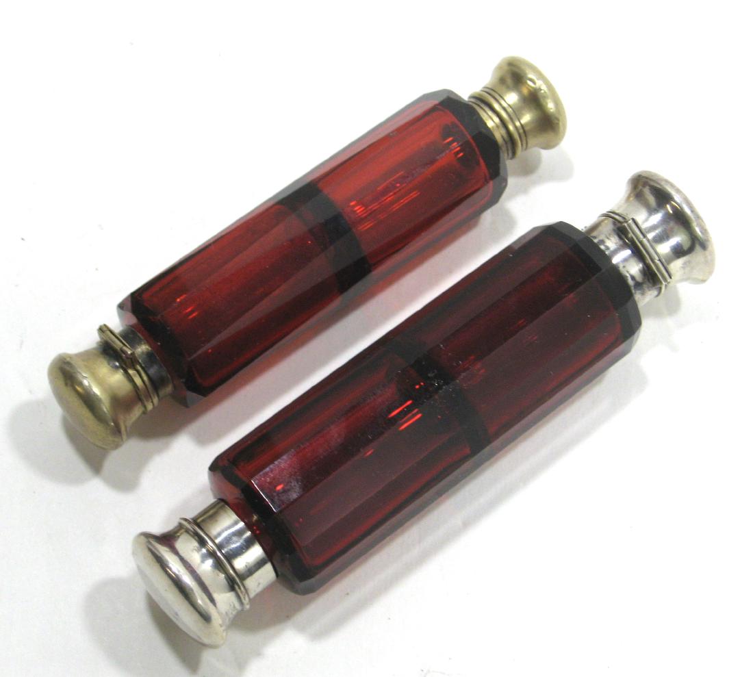 Two Ruby lay down perfume bottles, (1 of 4)