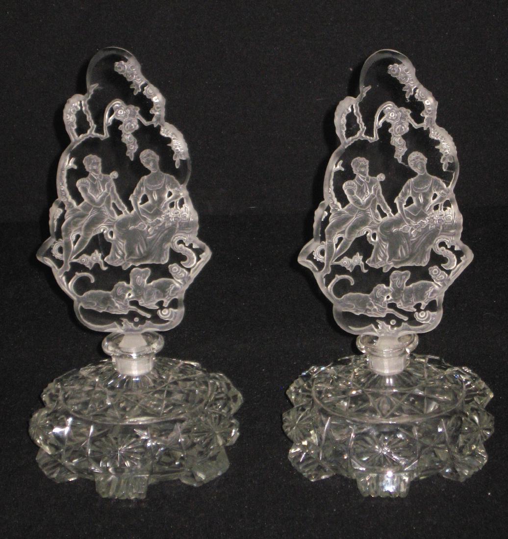 Two Czech Glass perfume bottles, (1 of 3)