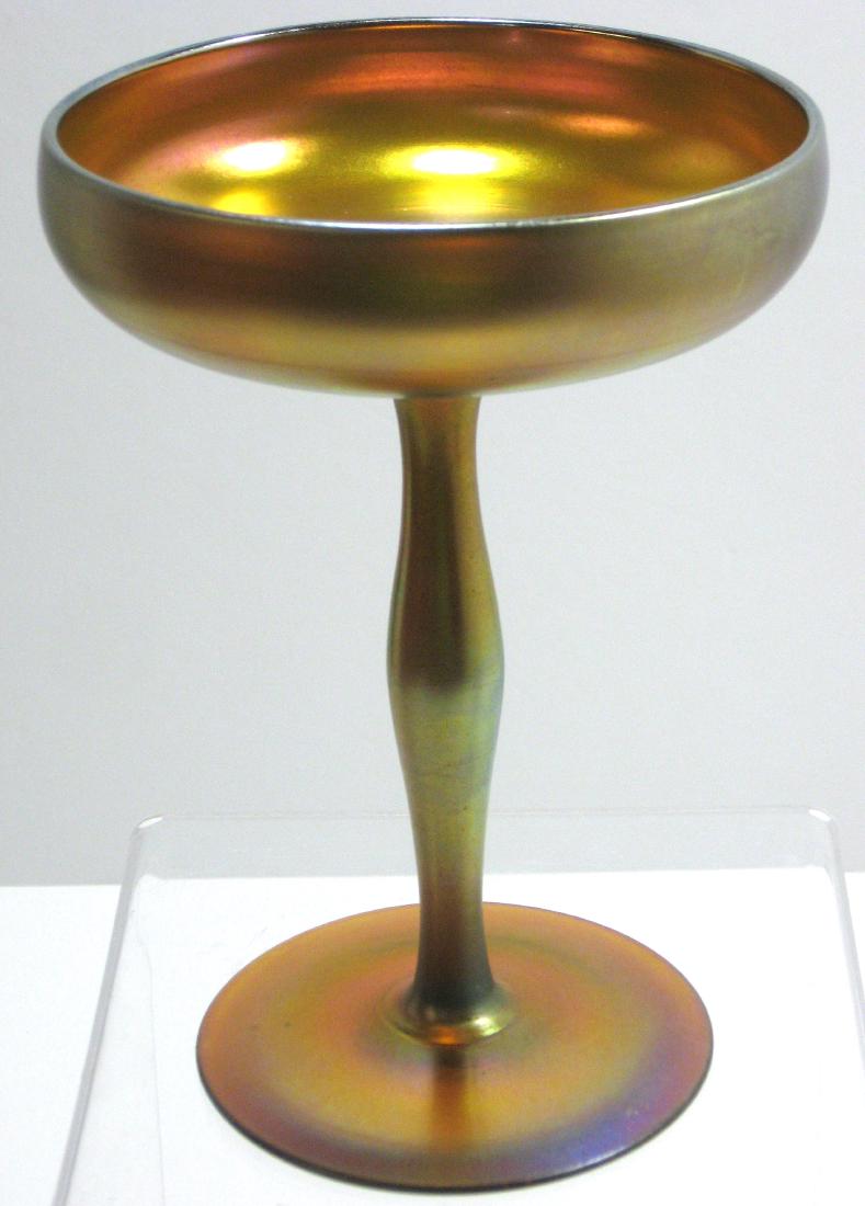 Steuben gold Aurene glass compote (1 of 3)