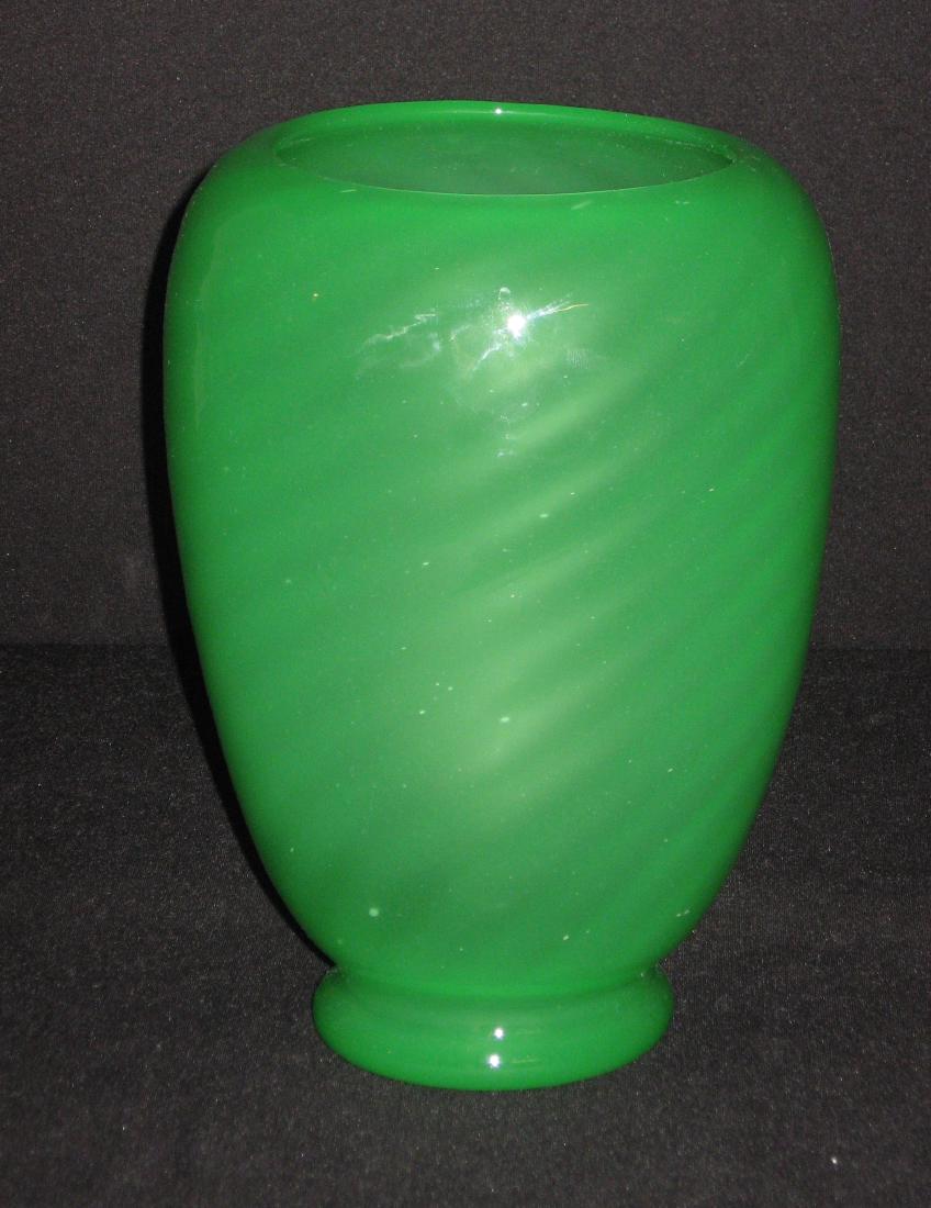 Steuben green Jade glass vase, (1 of 4)