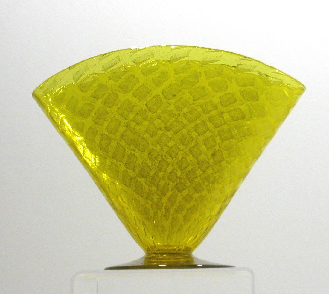 Steuben Silverina glass fan vase, (1 of 4)