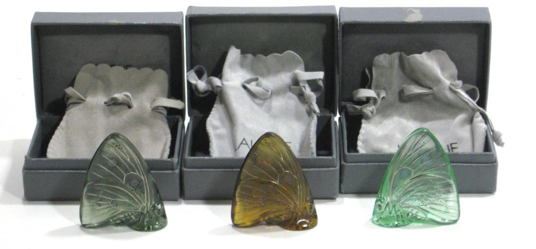 Three Lalique glass fish and gift boxes, (1 of 4)